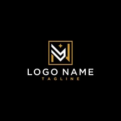 letter ln or nl luxury abstract initial square logo design inspiration