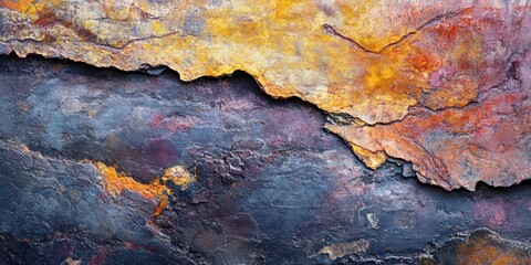 Fragment of multicolored texture painting, oil on canvas with rough brushstrokes and textured details.