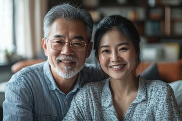 financial in family concept, Happy Asian husband and wife calculating income and bills to plan for investment, Generative AI