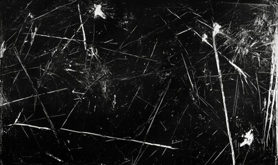 Black surface with white scratches.