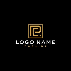 pc or cp luxury abstract initial square logo design inspiration