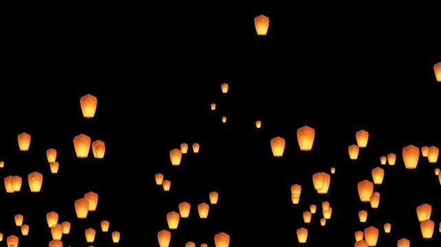 ランタン祭り４ lantern festival 灯籠 台湾 Taiwan 中国 China,：CG映像素材（アルファチャンネル付き）CG video material (with alpha channel)