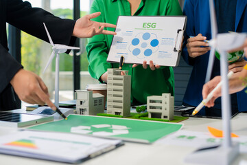 Sustainable development with renewable energy solutions, ecology concept, green business.