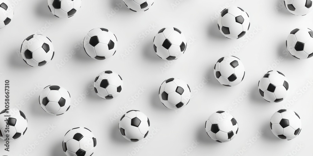 Wall mural soccer balls pattern.