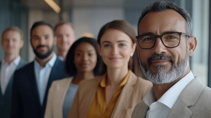 Obraz premium Business colleagues posing for a group shot with their boss.