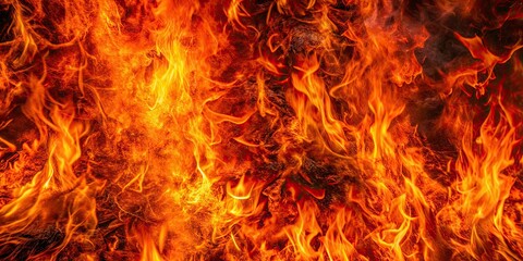 Fototapeta premium Abstract Macro Fire Texture Background - Realistic Burning Flames in Vertical Orientation with Mobile Glow Effects for Stunning Visual Impact