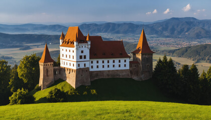 Naklejka premium The castle of count Dracula in Transylvania, Romania. 