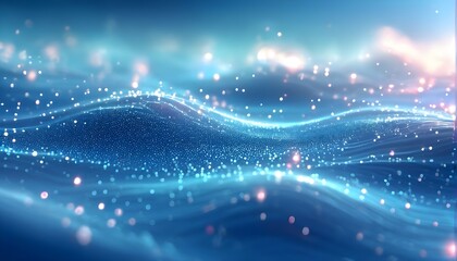 Animated floating particles in a smooth, slow wave pattern, evoking a sense of peaceful breathing in sync with their rise and fall