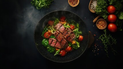 Gourmet slow-cooked dish artfully plated, showcasing bespoke culinary craftsmanship and exquisite flavors.