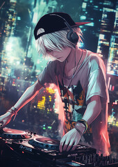 anime dj in action