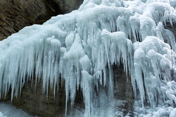 Partnachklamm or Partnach gorge in wintertime