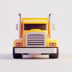 Vibrant Yellow Truck: Minimalist Automotive Design