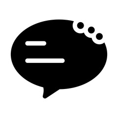 Minimalist FAQ solid icon featuring a question mark within a speech bubble, symbolizing help or information. Solid design ideal for customer support or informational interfaces.