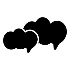 Minimalist FAQ solid icon featuring a question mark within a speech bubble, symbolizing help or information. Solid design ideal for customer support or informational interfaces.
