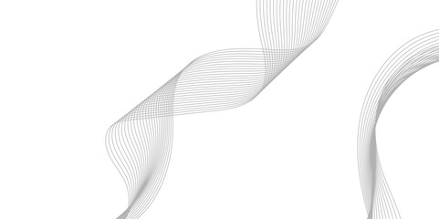 Fototapeta premium Abstract wave element for design. Digital frequency track equalizer. Stylized line art background. Vector illustration. Wave with lines created using blend tool. Curved wavy line, smooth stripe.