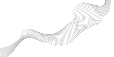Abstract wave element for design. Digital frequency track equalizer. Stylized line art background. Vector illustration. Wave with lines created using blend tool. Curved wavy line, smooth stripe.