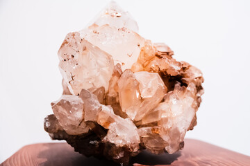 Close up Details of a Raw Yellow Quartz Stone, Highlighting Its Unique Structure and Natural Beauty