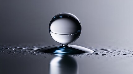 black and white 3d rendered illustration of a drop
