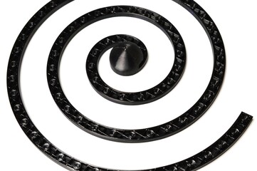 Black spiral on white background