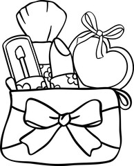 Girly things outline Cosmetic pouch bag Coquette 