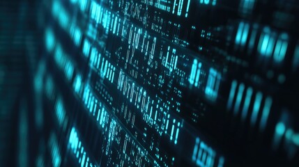 Abstract Digital Pattern of Glowing Blue Lines and Dots