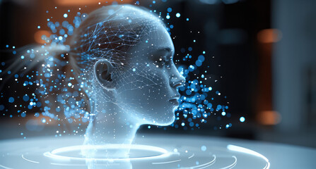 AR voice interface showing a mind map expanding into 3D space.