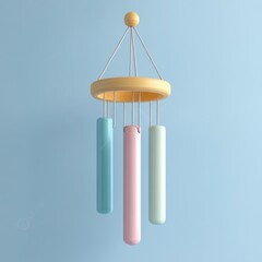 Minimalist Wind Chime Hanging Decorative Ornament in Pastel Colors