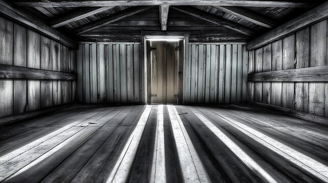 A haunting photograph of a creaky entryway in a decrepit house, where the ageold whispers of the past seem to linger in the air, sending shivers down your spine.