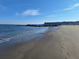Miura beach on a sunny winter day, Japan