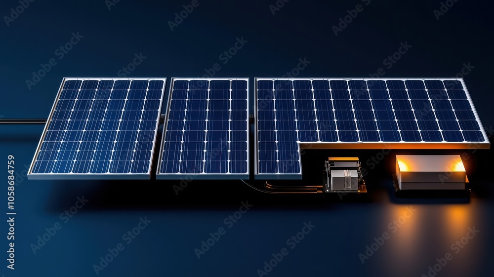 Wall mural a sleek solar panel array designed for efficient energy conversion, featuring photovoltaic cells and
