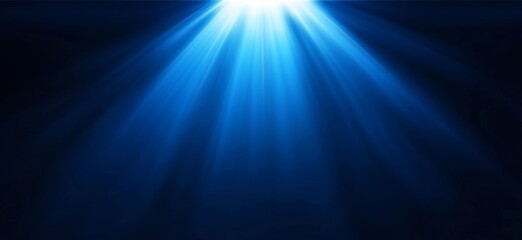 Obraz premium Blue Light Rays Abstract Background - Digital Art
