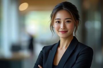 Confident Businesswoman in Black Blazer with Arms Crossed5