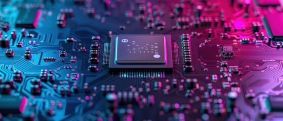 High Contrast Circuit Board Close-up