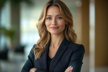 Fototapeta premium Confident Businesswoman in Modern Office Setting6