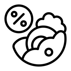 Discount Line Icon