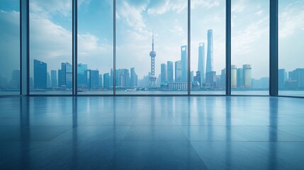 Manhattan, Dubai, Shanghai, and Hong Kong City Centers with Platforms, Roads, Parking Lots, and Brick Pavements for Car Advertisement Background