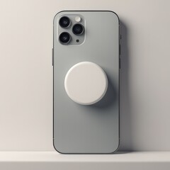 Close-up of a popsocket mockup with a plain surface ready for customization. Simple and stylish, ideal for displaying custom designs and branding.