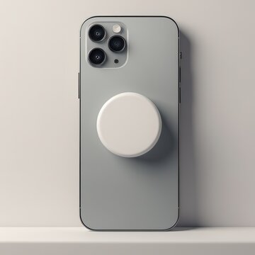 Close-up of a popsocket mockup with a plain surface ready for customization. Simple and stylish, ideal for displaying custom designs and branding.