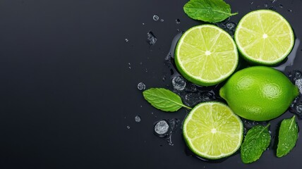Refreshing Sparkling Water with Fresh Lime and Mint for a Zesty Summer Drink
