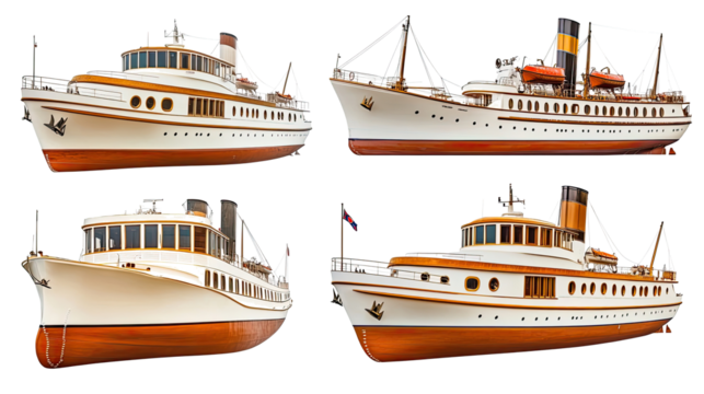 Luxurious Steamers in a Collection Showcasing Elegant Vessel Designs Generative AI