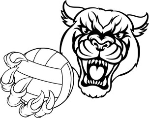 Panther Jaguar Leopard Volleyball Ball Claw Mascot