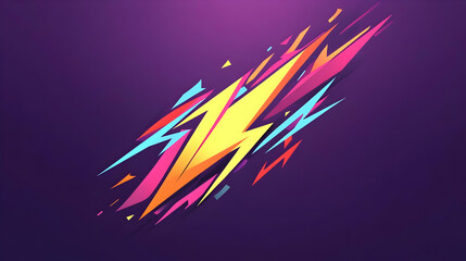 Vibrant Lightning Bolt Design with Gradient Colors
