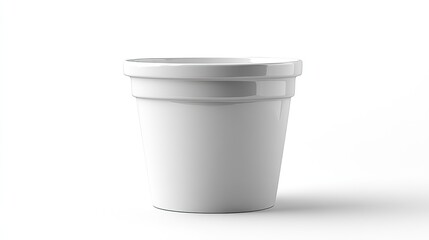 white popcorn bucket isolated on white, ready for use in packaging mockup