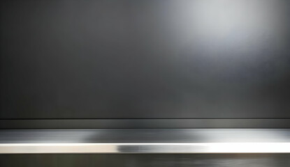 Empty Stainless Steel Table with Grey Background