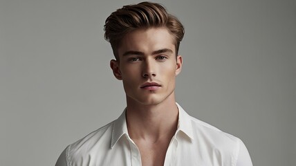 Obraz premium Male model , fashion model , male portrait , standing portrait , male advertisement photo