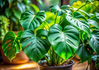 Stunning Tropical Philodendron Plant - Lush Green Leaves, Indoor Decor, Houseplant Photography, Nature Aesthetic, Botanical Beauty, Decorative Plant, Home Interior