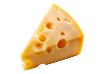 Cheese slice isolated on transparent or white background