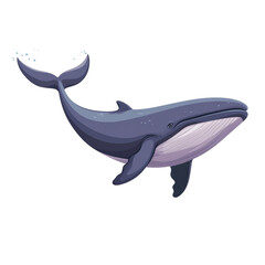 Fototapeta premium Majestic Humpback Whale in Ocean Depths isolated on transparent background, cut out, png 