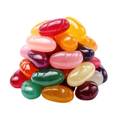Pile of Jelly Bean isolated on transparent background