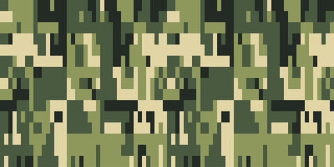 Camouflage Pattern Background Seamless Vector Illustration. Classic Clothing Style Masking Camo Repeat Print. Military Camouflage Codycross